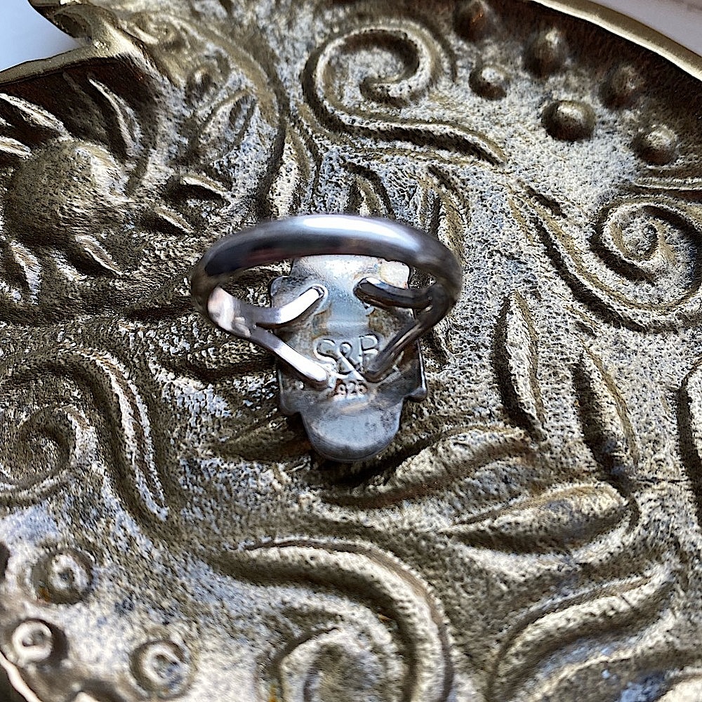 Sterling Silver Statement Opal Ring Blue Purple U… - image 5